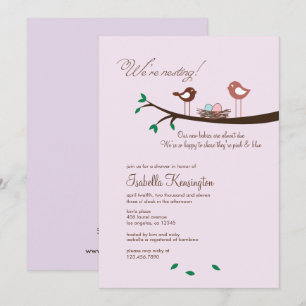 Oeufs roses et bleus Twins Baby shower Invitation