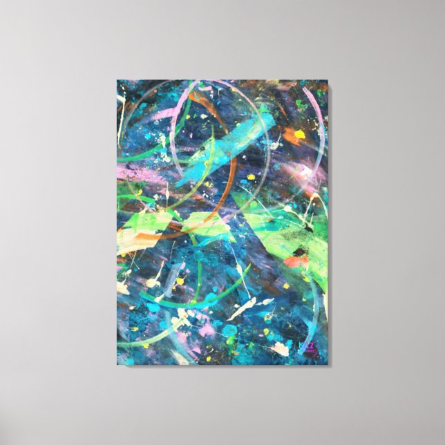 Oeuvre Abstraite colorée sur toile étirée (Recto)