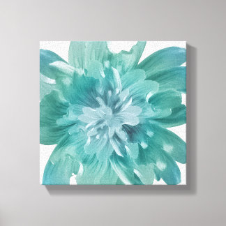 Œuvre d'art en toile de luxe Teal Bloom
