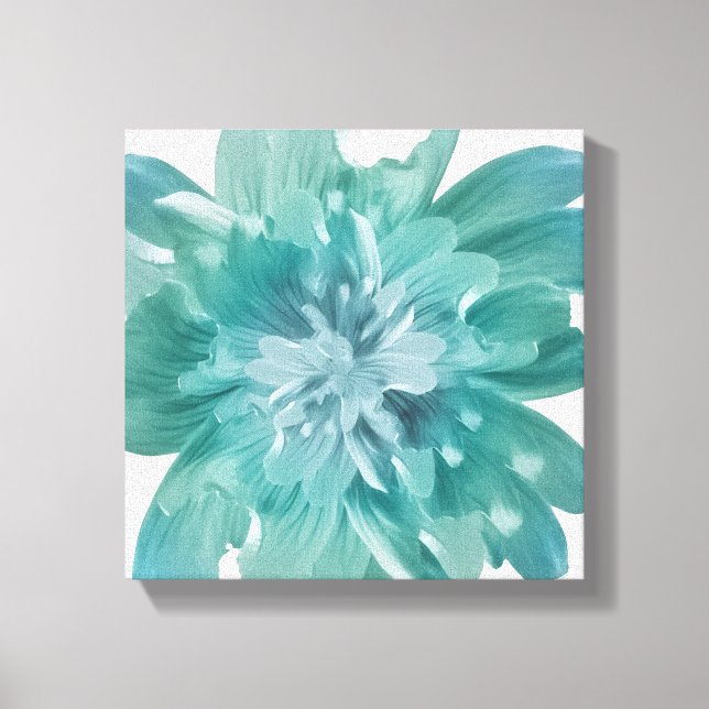 Œuvre d'art en toile de luxe Teal Bloom (Recto)