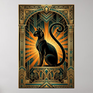 Œuvre d'art murale Art Déco Égyptien Bastet
