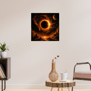 Œuvre d'art murale Éclipse spatiale, Impression de