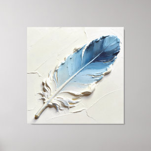 Œuvre d'art murale plume bleue impression sur toil