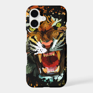 Œuvre d'art Tigre Rugissant Féroce Jungle Sauvag