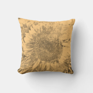 Œuvre d'art Tournesol Vintage #2 - Coussin