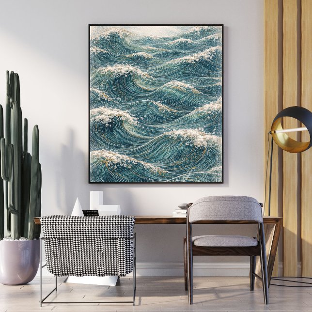 Œuvres d'art de vagues océaniques | Affiche d'impr (Créateur téléchargé)