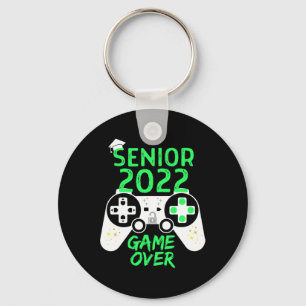 Of 2022 Senior Video Game Over School Gamer Green  Keychain