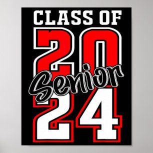 Of 2024 Senior 24 Shirt High School Graduation Par Poster