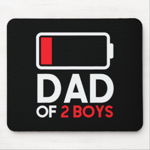 Of 2 Boys Low Battery Funny Fathers Day For Men Da Mouse Pad