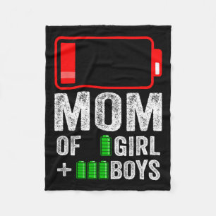 Of 3 Boy 1 Girl Gift From Kid Mothers Day Birthday Fleece Blanket