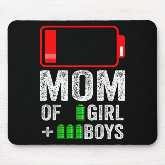 Of 3 Boy 1 Girl Gift From Kid Mothers Day Birthday Mouse Pad (Front)