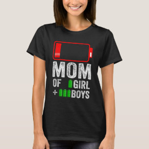 Of 3 Boy 1 Girl Gift From Kid Mothers Day Birthday T-Shirt