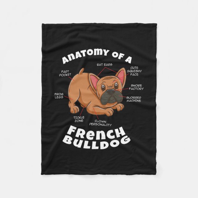 Of A French Bulldog  Fleece Blanket (Front)
