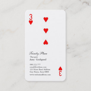 of a handsome woman with a unique heart playing ca business card