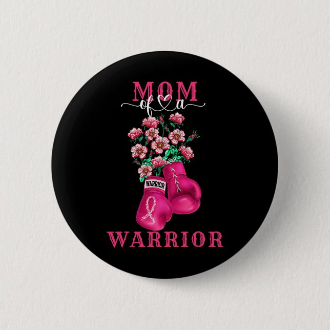Of A Warrior Breast Cancer Awareness Support Squad 2 Inch Round Button (Front)