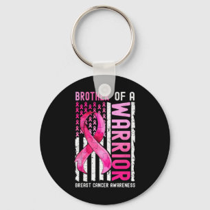 Of A Warrior Breast Cancer Usa Flag Awareness Pink Keychain