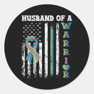 Of A Warrior Metastatic Breast Cancer Usa Flag  Classic Round Sticker