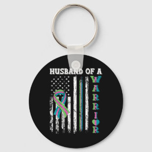 Of A Warrior Metastatic Breast Cancer Usa Flag  Keychain