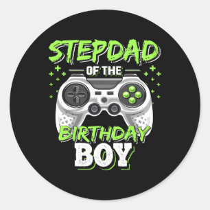 Of Birthday Boy Matching Video Game Birthday Party Classic Round Sticker