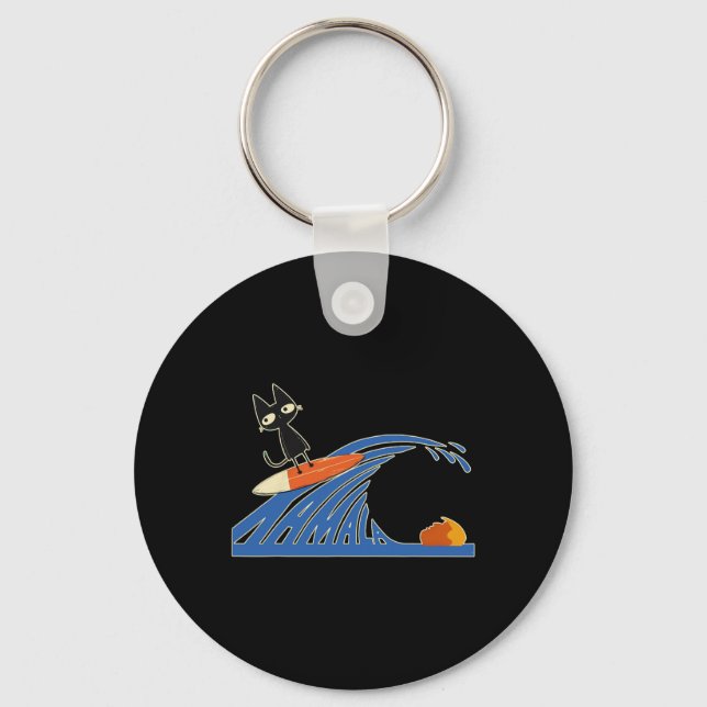 Of Blue Cats Blue Cats Wave For Kamala Cats Funny  Keychain (Front)