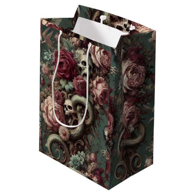 Of Bone & Vine – Gothic Victorian  Medium Gift Bag (Back Angled)