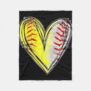 Of Both Baseball Softball Mom Mothers Day Women  Fleece Blanket