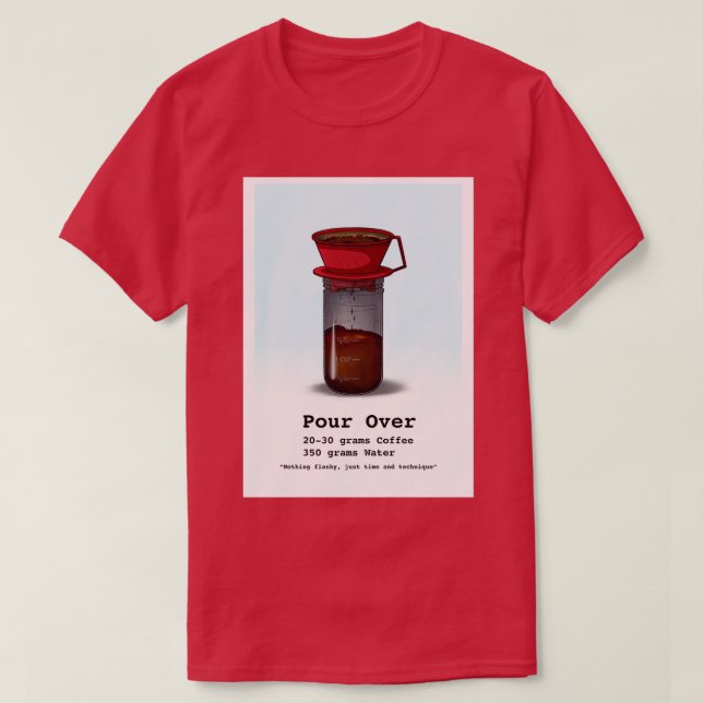 of Coffee Flashcards Pour Over Blue T-Shirt (Design Front)