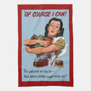 Of Course I Can Vintage War Poster Kitchen Towel