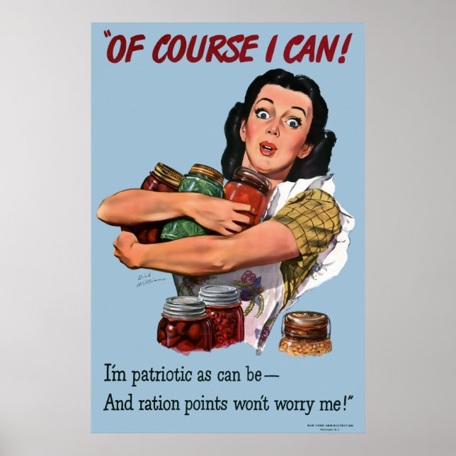 Of Course I Can Vintage War Poster Print (Front)