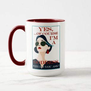 Of Course I'm a Goddess Retro Vintage Gay Pride  Mug