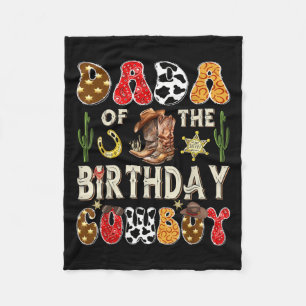 Of Dada Birthday Cowboy Western Groovy Fleece Blanket