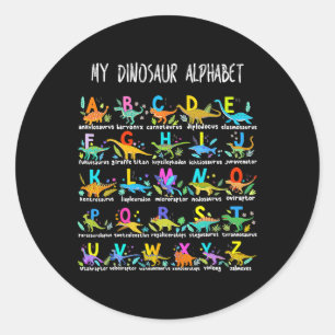 Of Dinosaurs Alphabet Abc Back To School Student K Classic Round Sticker