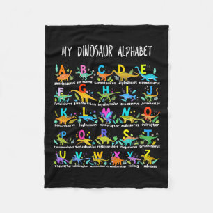 Of Dinosaurs Alphabet Abc Back To School Student K Fleece Blanket