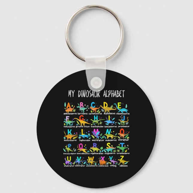 Of Dinosaurs Alphabet Abc Back To School Student K Keychain (Front)
