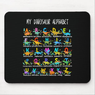 Of Dinosaurs Alphabet Abc Back To School Student K Mouse Pad
