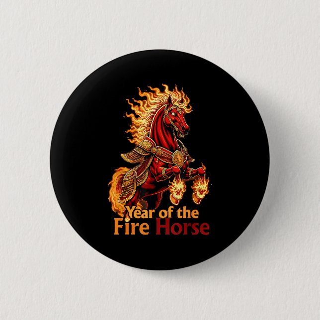 Of Fire Horse 2 Inch Round Button (Front)