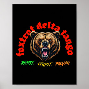 Of Foxtrot Delta Tango – Gothic Bold Typography St Poster