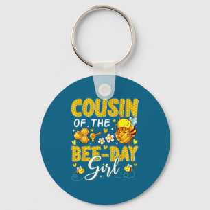 Of Girl Cousin Bee Day Flower Birthday Keychain