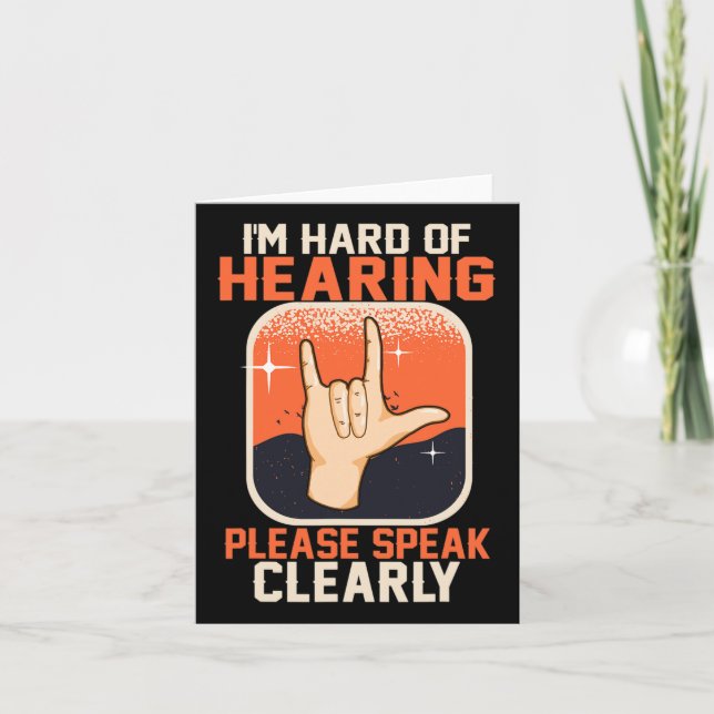 Of Hearing Deaf Awareness Quotes Asl Sign Language Card (Front)