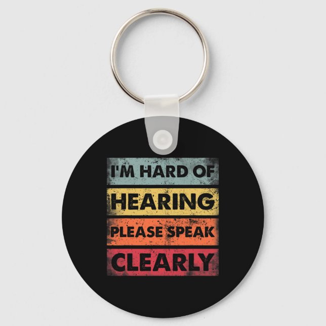 Of Hearing Deaf Hearing Impaired Asl Sign Language Keychain (Front)