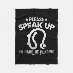 Of Hearing Vintage Hearing Impaired Please Speak U Fleece Blanket