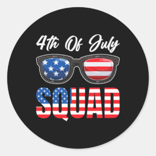 Of July 4th Of July Squad American Flag Classic Round Sticker
