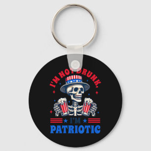 Of July American Drinking I'm Not Drunk Im Patriot Keychain