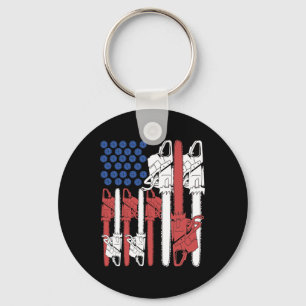 Of July Arborist Shirt Men Tree Climber Dad Chains Keychain