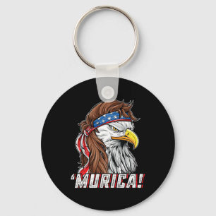 Of July Bald Eagle Mullet Murica Usa Usa Merica Keychain