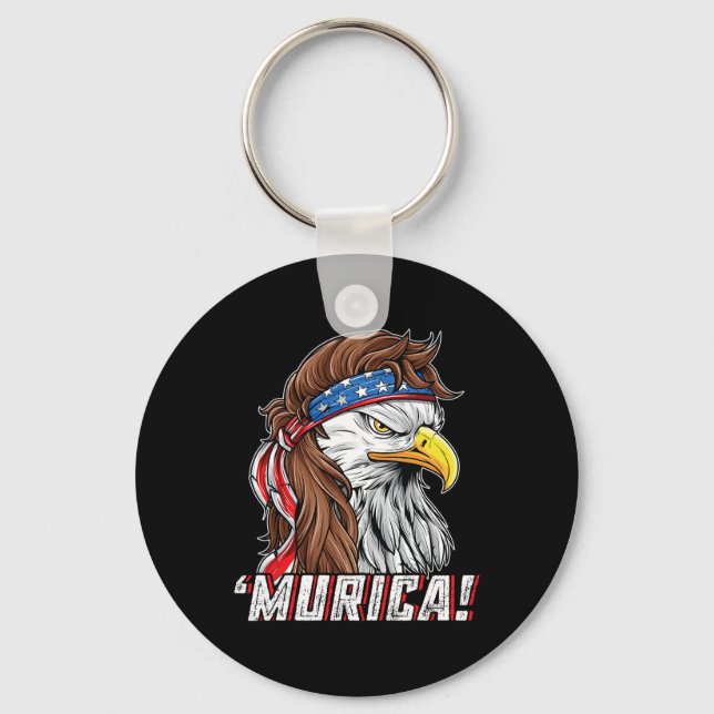 Of July Bald Eagle Mullet Murica Usa Usa Merica  Keychain (Front)