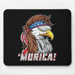 Of July Bald Eagle Mullet Murica Usa Usa Merica Mouse Pad