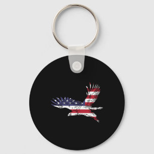Of July Bald Eagle Us Flag Pocket America Men Wome Keychain