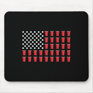 Of July Beer Pong American Flag College Party Mouse Pad