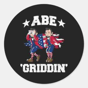 Of July Benjamin Franklin Griddy Ben Griddin Classic Round Sticker